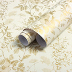 Erfoni 16.9" x118" Boho Floral Peel and Stick Wallpaper Yellow Brown Flower by Erfoni