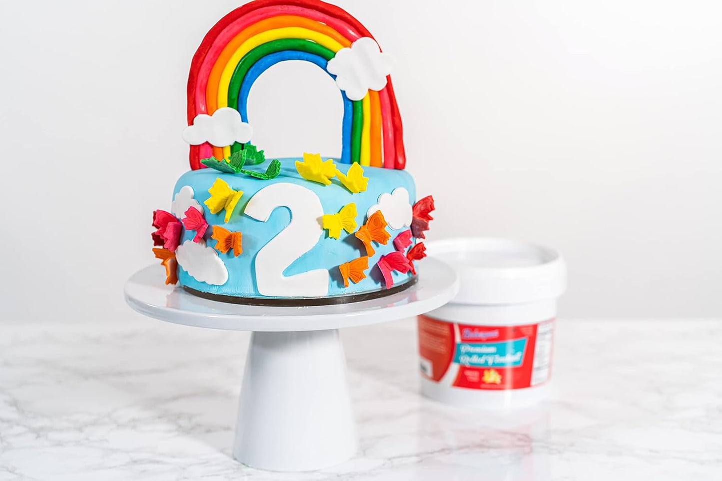 Bakerpan Premium Rolled Green Fondant for Cake Decorating - 1 Pound, Vanilla Flavor