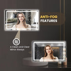 LOAAO 66"X40" LED Mirror for Bathroom, Lighted Bathroom Mirror - Image 4