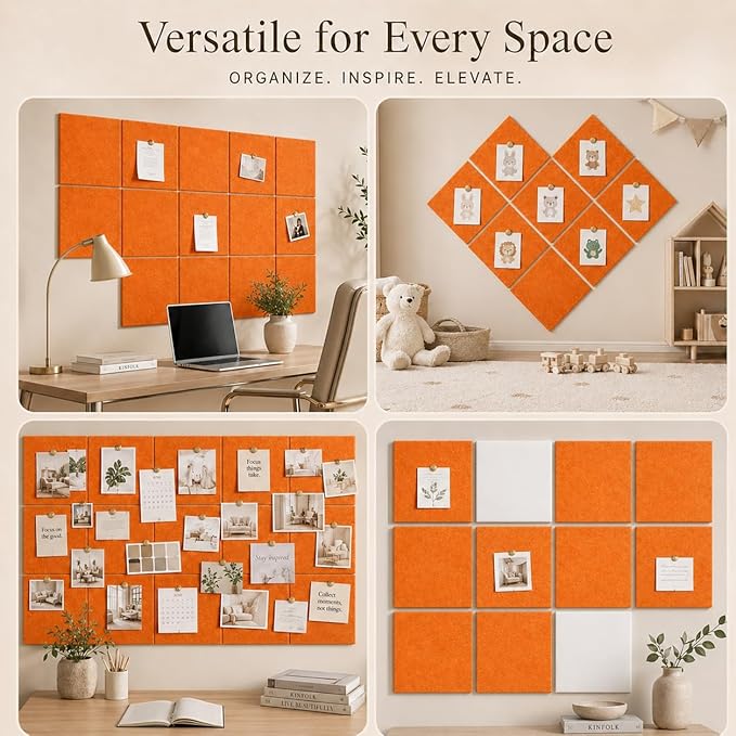 Large Cork Boards for Walls – 48" x 36" Self Adhesive Felt Wall Tiles - Image 6