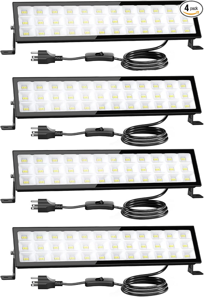 Onforu 4Pack LED Shop Lights, 100W 14000lm Plug in Ultra Bright LED Work Lights by Onforu