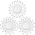 3 Pack Metal Mirrors for Wall Sunburst Wall Mirrors Home Décor Decorative by Uaussi
