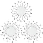 3 Pack Metal Mirrors for Wall Sunburst Wall Mirrors Home Décor Decorative by Uaussi