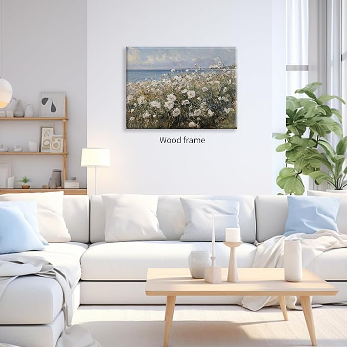 Nature Landscape Wall Art Coastal Wildflower Poster 12X16 inch Framed French - Image 4