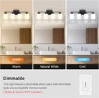 FonmYim Black Bathroom Light Fixtures, 4-Light Modern Vanity Light Over Mirror - Image 4