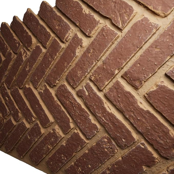 EverStone Herringbone Faux Brick Panel, 46 1/2"W x 25 1/4"H x 1"D, Cabernet - Image 7