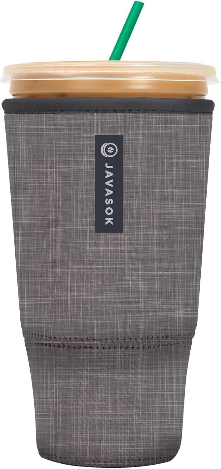 Sok It JavaSok Iced Coffee & Cold Soda Insulated Neoprene Cup Sleeve (Anthracite, XXLarge: 44-48oz)