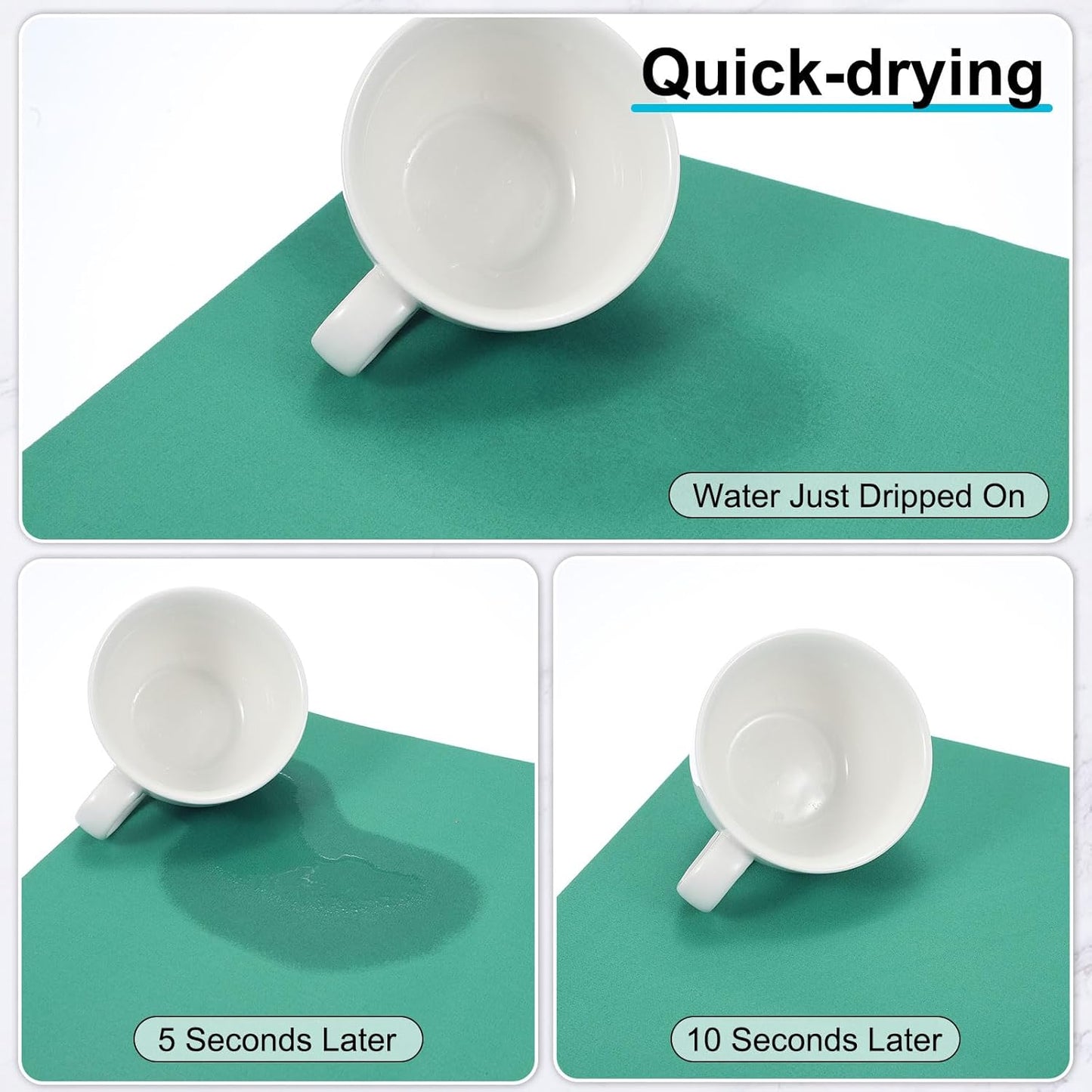 uxcell Silicone Mats for Kitchen Counter, 23.6" x 15.7" Non-Slip Countertop Protector Mat Heat Resistant Coffee Mat Waterproof Table Placemat, Green