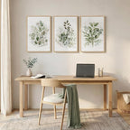 Framed Botanical Wall Art for Living Room, 3 Piece Neutral Sage Green - Image 6