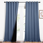 NICETOWN 100% Blackout Curtains 95 inches Long, Pair of Energy Smart & Noise by NICETOWN