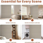 AJAZZ Blackout Accordion Door Curtain 98"x84" Cream White - Image 8