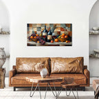 Abstract Kitchen Wall Art Geometric Dining Room Wall Decor Red Wine Glass - Image 6