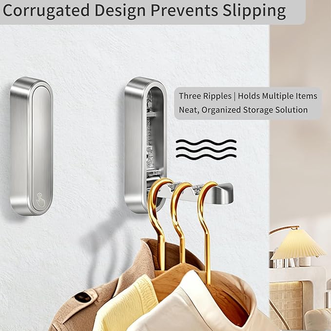 2PCS Foldable Wall Hooks, Flip Down Design - Image 3