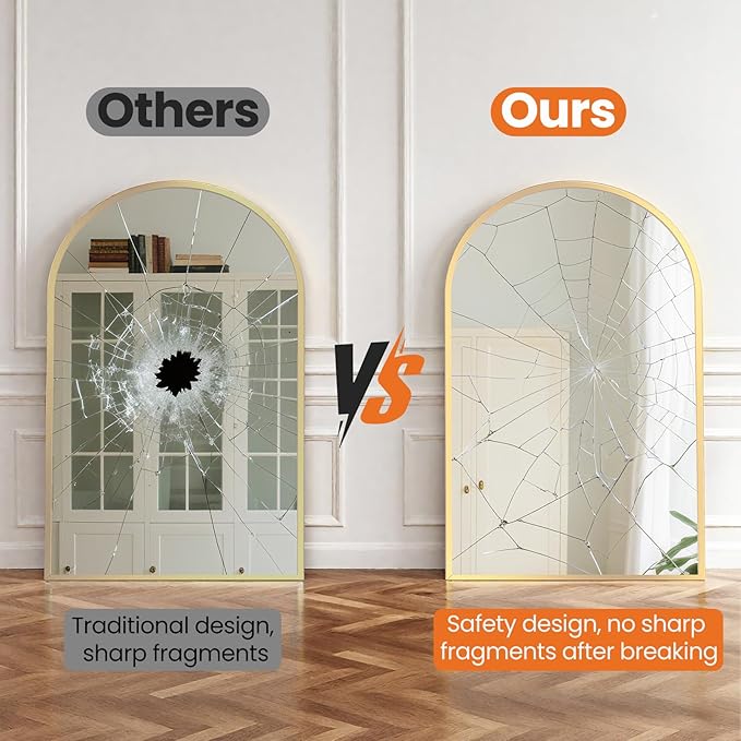 NEWBULIG 24X36 Inch Arched Bathroom Mirror - Image 7