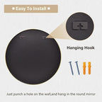 HARRITPURE Round Mirror 19.6 Gold Wall Mounted Circle Mirrors Vanity Mirror - Image 5