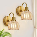 2-Pack Brushed Gold Bathroom Vanity Light, Single-Head Wall Sconce by Meybiok