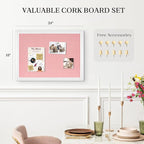 Large Pink Cork Board with Linen, Picture Display Vision Board Corkboards - Image 3