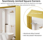 40x30 Inch Gold Bathroom Mirrors - Image 3