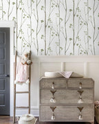 Timeet Floral Wallpaper Peel and Stick Green Leaf Contact Paper Boho Flower - Image 4