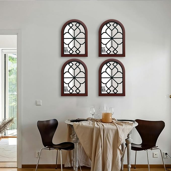 ZEXUIRU 4 Set. Rustic Wall Mirrors - Image 4