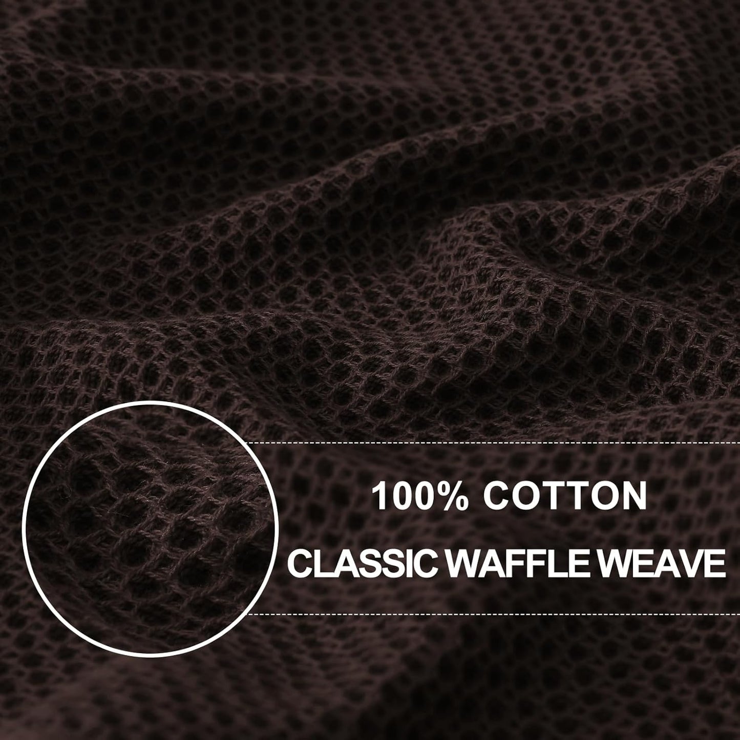 Homaxy 100% Cotton Waffle Weave Kitchen Dish Cloths, Ultra Soft Absorbent Quick Drying Dish Towels, 12 x 12 Inches, 12-Pack, Dark Brown