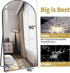 DMWOODFL 46"x90" Extra Large Arched Full Length Black Mirror - Image 2