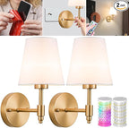 Vimhou Peel and Stick Wall Sconces, Stick On Wall Sconce Set of 2, Battery by Vimhou