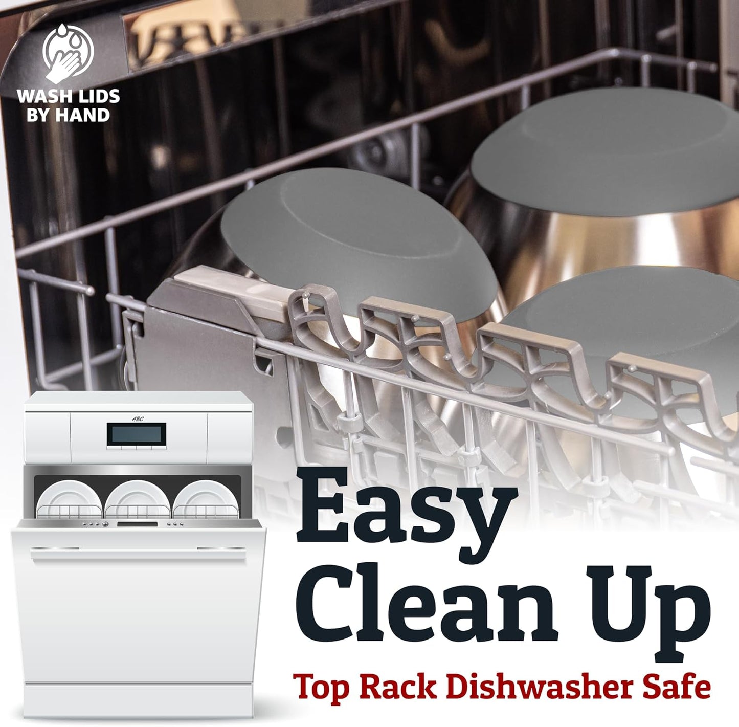 Priority Chef Stainless Steel Mixing Bowls with Lids Set - Premium 30Pcs with 6pc Metal Bowl Set for Kitchen, 3 Graters, Airtight Lids, Non-Slip Bases & Silicone Utensils, Grey