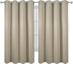 LEMOMO Beige Thermal Blackout Curtains/52 x 63 Inch/Set of 2 Panels Room - Image 2
