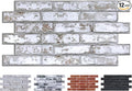 COMSTICKC 3D Gray-White Faux Brick Wall Stickers Peel and Stick Wall Covering by COMSTICKCDECOR