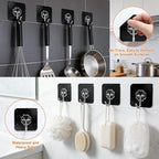 DDMY Heavy Duty Hooks Self Adhesive Hooks Newly Black Sticky - Image 2