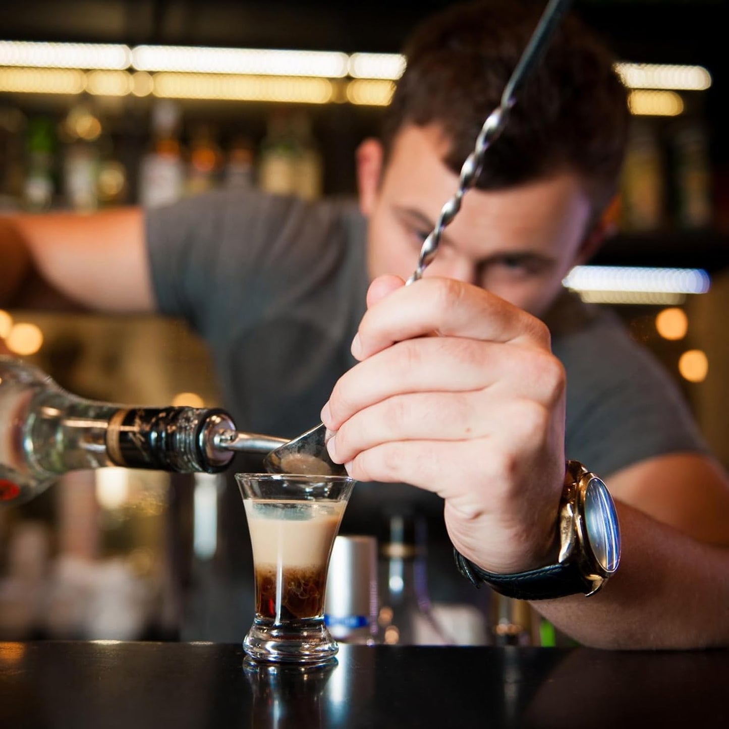 8 PCS 12 Inch Bar Spoon Stainless Steel Spiral Pattern Bar Long Spoon Drink Stirrers Cocktail Spoon, Mixing Spoons Stir Sticks for Coffee Bar Accessories