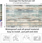 Arthome 17''x120'' Blue Rustic Wood Paper Self-Adhesive Removable Peel and - Image 7