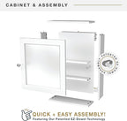 MCS 23x16 White Medicine Cabinet Organizer, Wall Mounted Bathroom Cabinet - Image 6