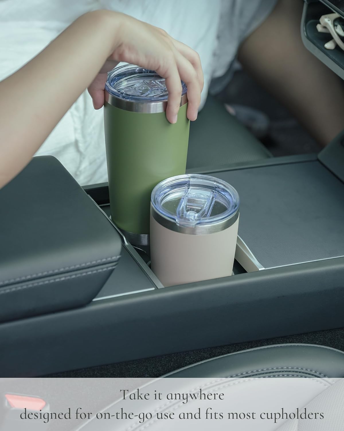 Travel Coffee Tumbler 20oz, 4 Pack Leakproof Travel Coffee Mug with Lid and Straw, Stainless Steel Double Wall Vacuum Insulated Tumbler for Hot/Iced Drinks (Textured Matte, Purple)