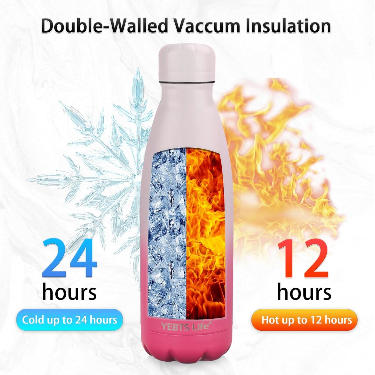 Insulated Water Bottle,12oz Stainless Steel Water Bottles with straw lid,Metal Sports Water Bottles for Boys,Girls,Double Wall Vacuum BPA-Free Flask for School, Sports & Travel (Sunset & Sea)