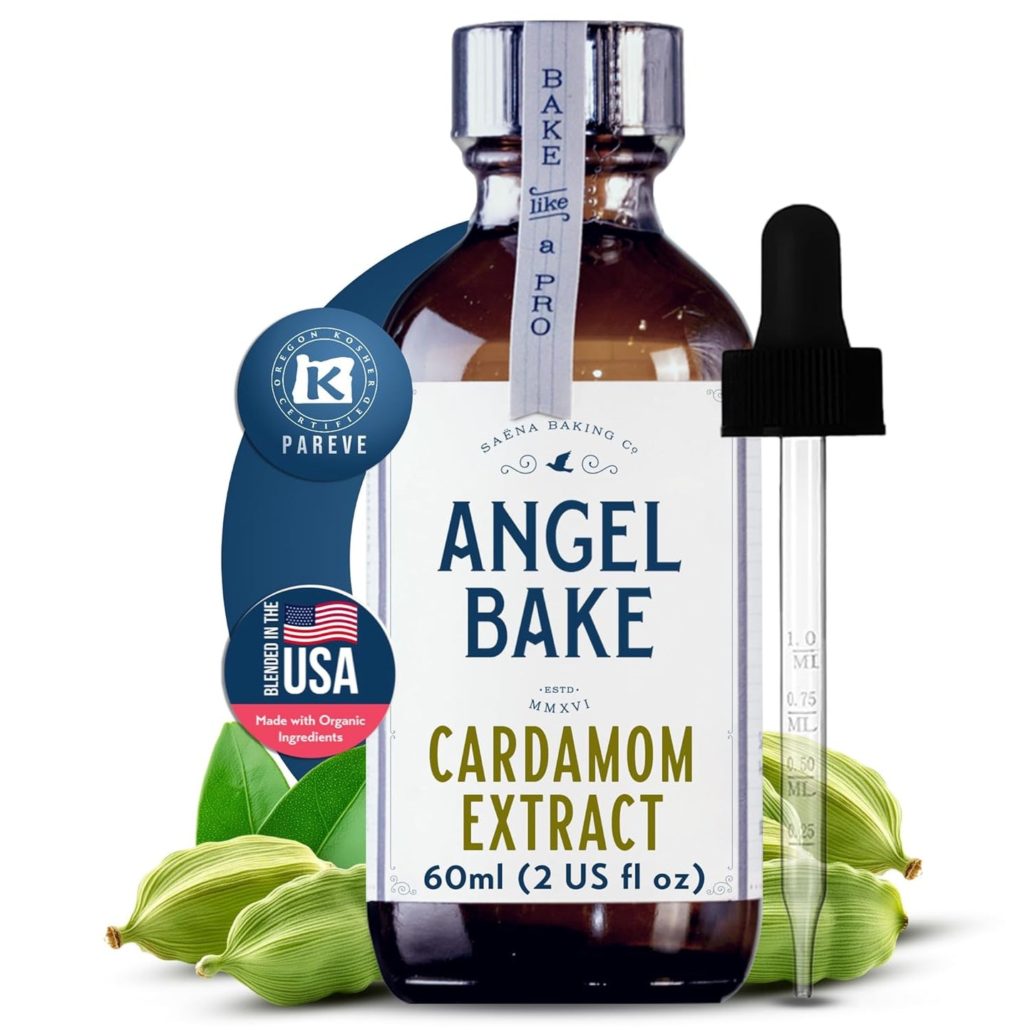 Pure Cardamom Extract for Baking and Mixology - Premium Natural Flavoring for Cooking, Desserts, and Beverages - Kosher, Keto Friendly, Vegan & Gluten-Free (2 Oz Extract with Latex-Free Dropper)