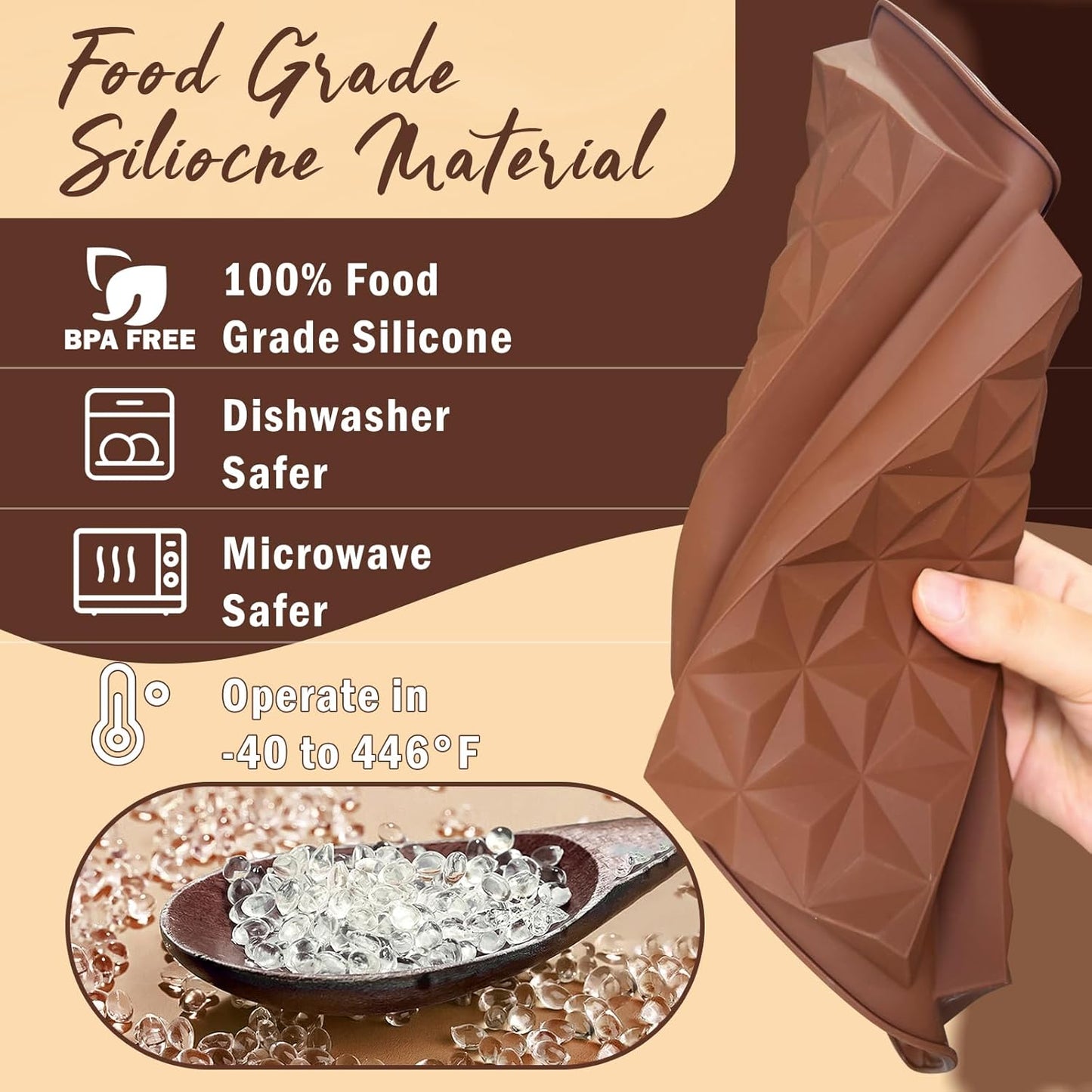 HKNMTT Chocolate Bar Mold Silicone, Large Stuffed Dubai Pistachio Deep Bar Moulds Kit 0.85 Inch Thick Big, Ideal for Homemade Making Candy Bar Bpa Free DIY Diamond Grid