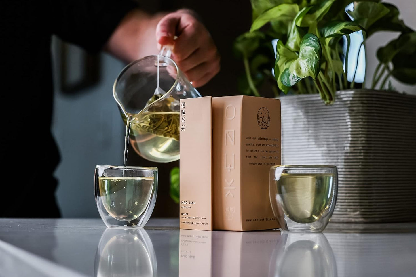 Onyx Coffee Lab Mao Jian Tea Bags (12 Count) – Chinese Green Tea Blend w/Floral & Umami Notes – Relaxing Specialty Tea