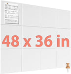 MaxGear Large Cork Board for Wall 48" x 36" White Bulletin Board, 12 Pack Felt by MaxGear