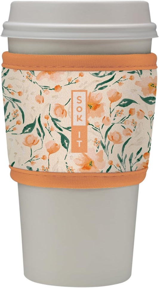 Sok It HotSok Coffee & Tea Reusable Insulated Neoprene Cup Sleeve (Blush Blossoms)