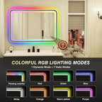 24x36 Inch Black Framed LED Bathroom Mirror - Image 3