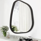 Asymmetrical Mirror for Wall Irregular Oval Wood Frame Modern Unique Wall by HLFMVWE