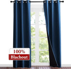 NICETOWN Moroccan Blue Full Shade Curtain Panels, Pair of Thermal Insulated & - Image 2