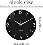 XFM Black Wall Clock 16 Inch Simple Wall Clocks Battery Operated Modern - Image 7