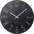 jomparis Black Wall Clock Modern Style Plastic Wooden Wall Clocks Decor 12 Inch by JOMPARIS
