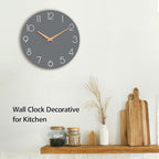 cicininc Wall Clock, 12 Inch Wooden Silent Non-Ticking, Decorative Battery - Image 4