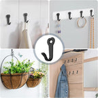 ZAYBOD Heavy Duty Wall Mounted Black Coat Hooks, mudroom Hooks, Backpack Hooks - Image 4