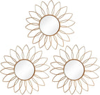 3 Pack Metal Mirrors for Wall Sunburst Wall Mirrors Home Décor Decorative by Uaussi