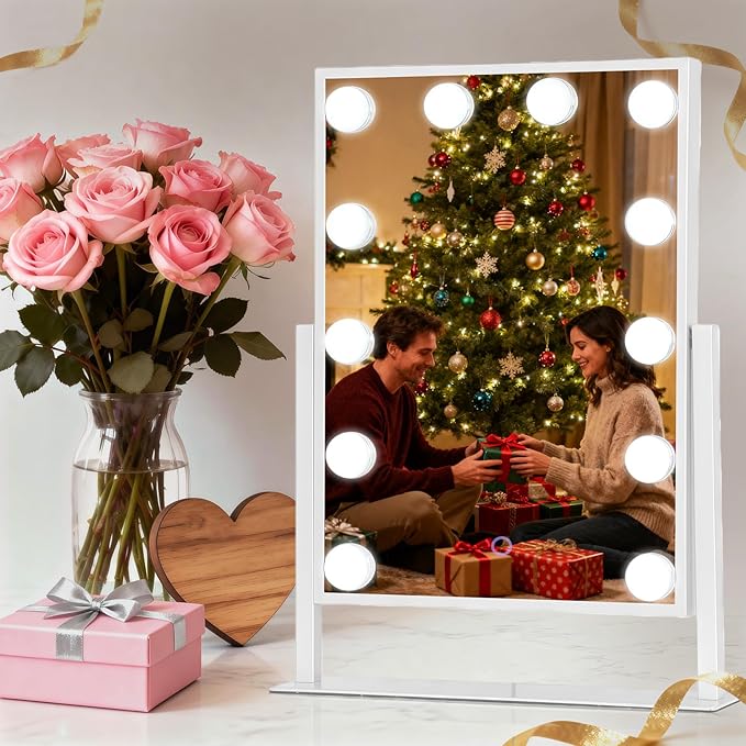 Hollywood Vanity Mirror with Lights 14" x 19", 10x Magnifying, 12 LED Bulbs - Image 8